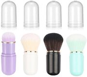 Set di pennelli per trucco in plastica leggera - 4 pezzi - retrattile - portatile - multifunzionale - impermeabile - leggero - con setole per trucco
