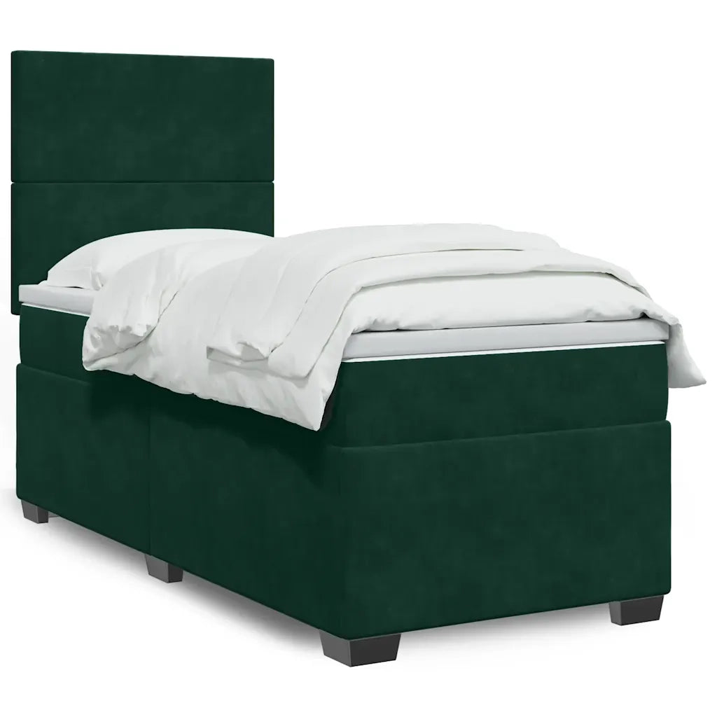 Giroletto a Molle con Materasso Verde Scuro 80x200 cm Velluto 3293059