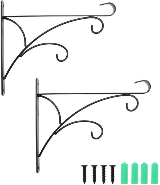 Supporti per piante - Hanger in acciaio - Design minimalista - Nero - Qualità robusta - Adatto per interni ed esterni - 11,8 pollici