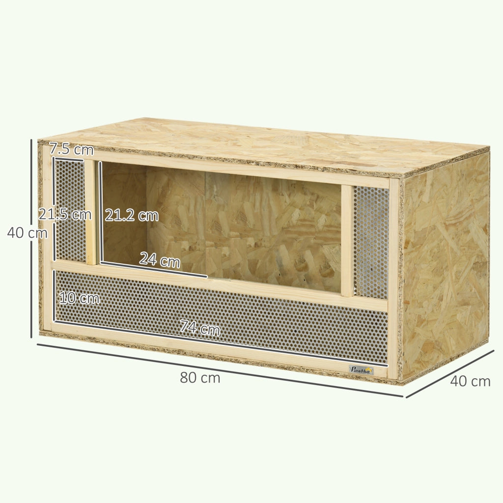 Terrario per Rettili ¨C zephmum ¨C Legno, Vetro, Rete, 40x80x40 cm
