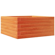 Fioriera | Cassetta per fiori | Vaso Giardino Marrone Cera 50x50x23 cm Legno Massello Pino