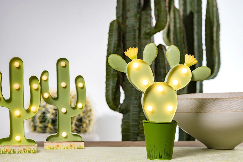 Lampada Cactus con Luci H 29 cm