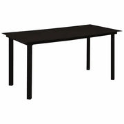 Tavolo da Giardino Nero 150x80x74 cm in Acciaio e Vetro 312162