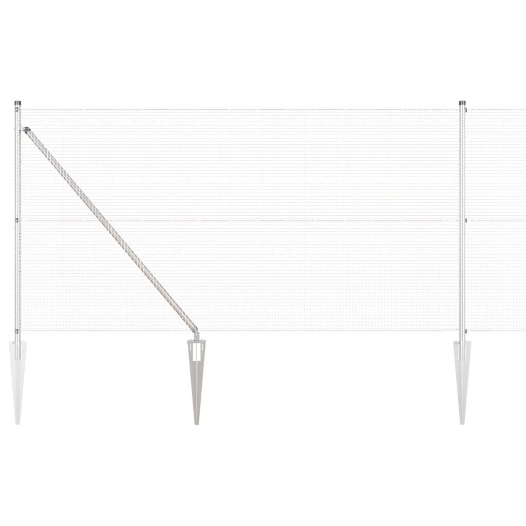 Set di Pali per Recinzione Set di 2 Acciaio zincato 10 x 1 m