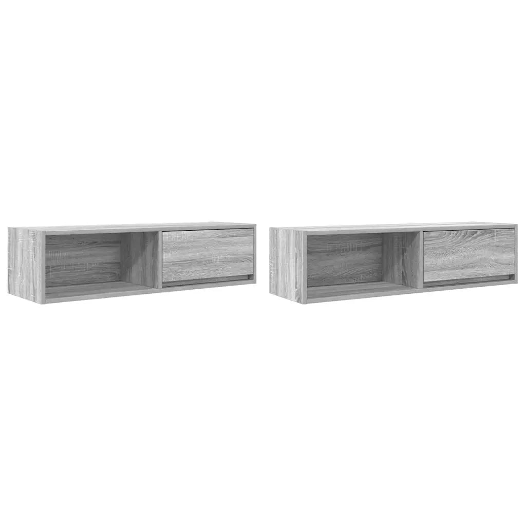Mobili TV 2pz Grigio Sonoma 100x31x25,5 cm Legno Multistrato