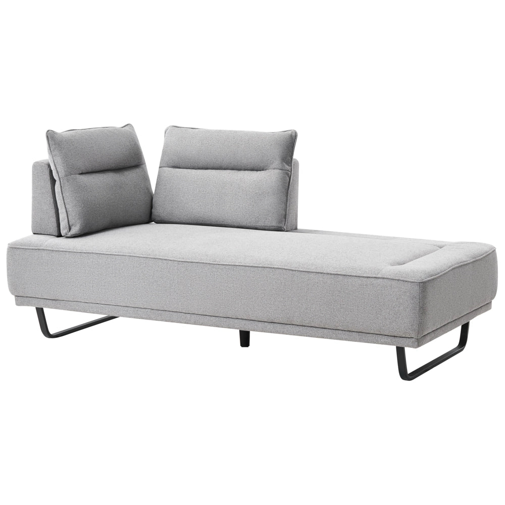 Divano a 3 posti in tessuto Divano grigio Gambe in ferro Tessuto intrecciato Schienale regolabile Moderno