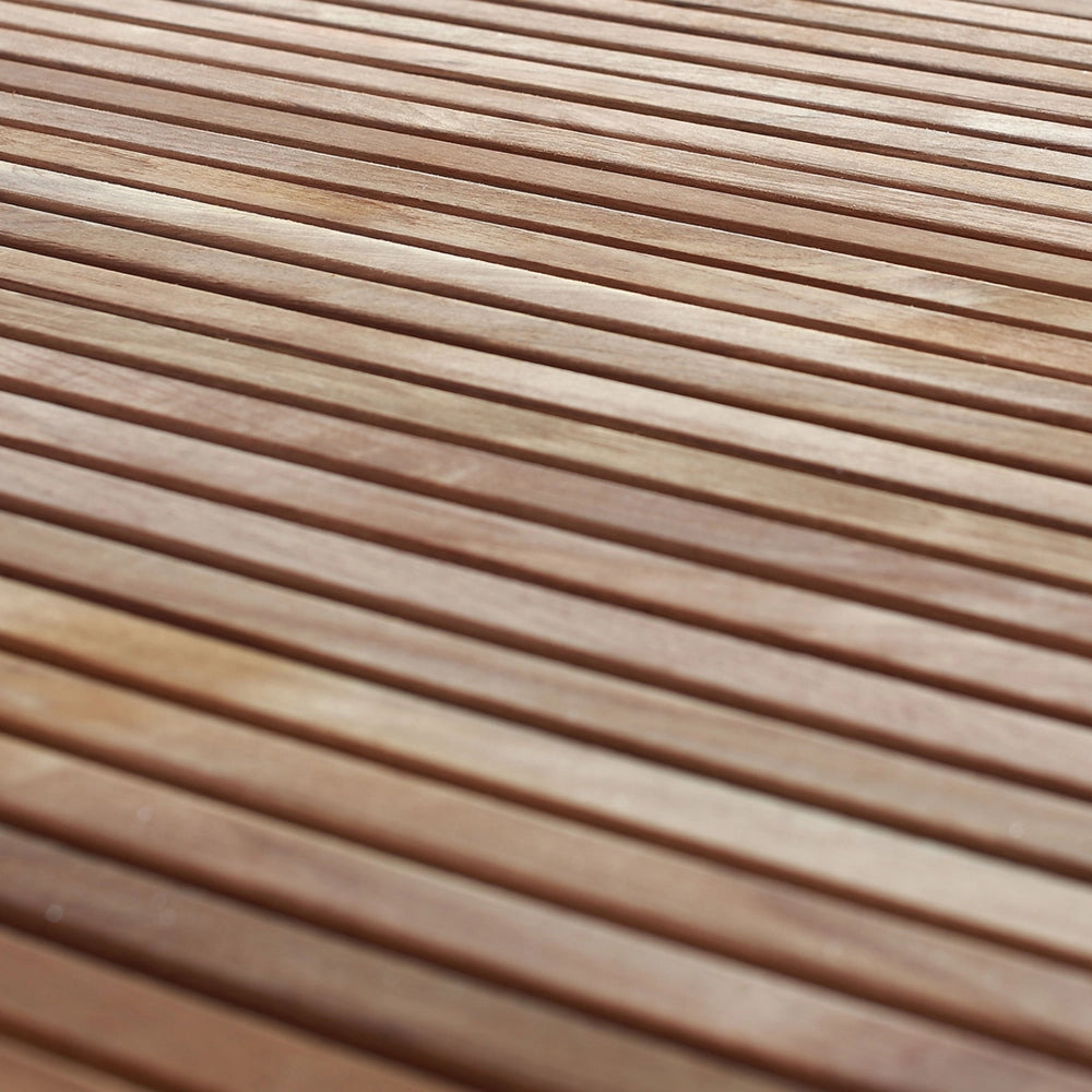 Set da pranzo da giardino da 7 pezzi in legno di teak chiaro con struttura in metallo argento 6 sedie