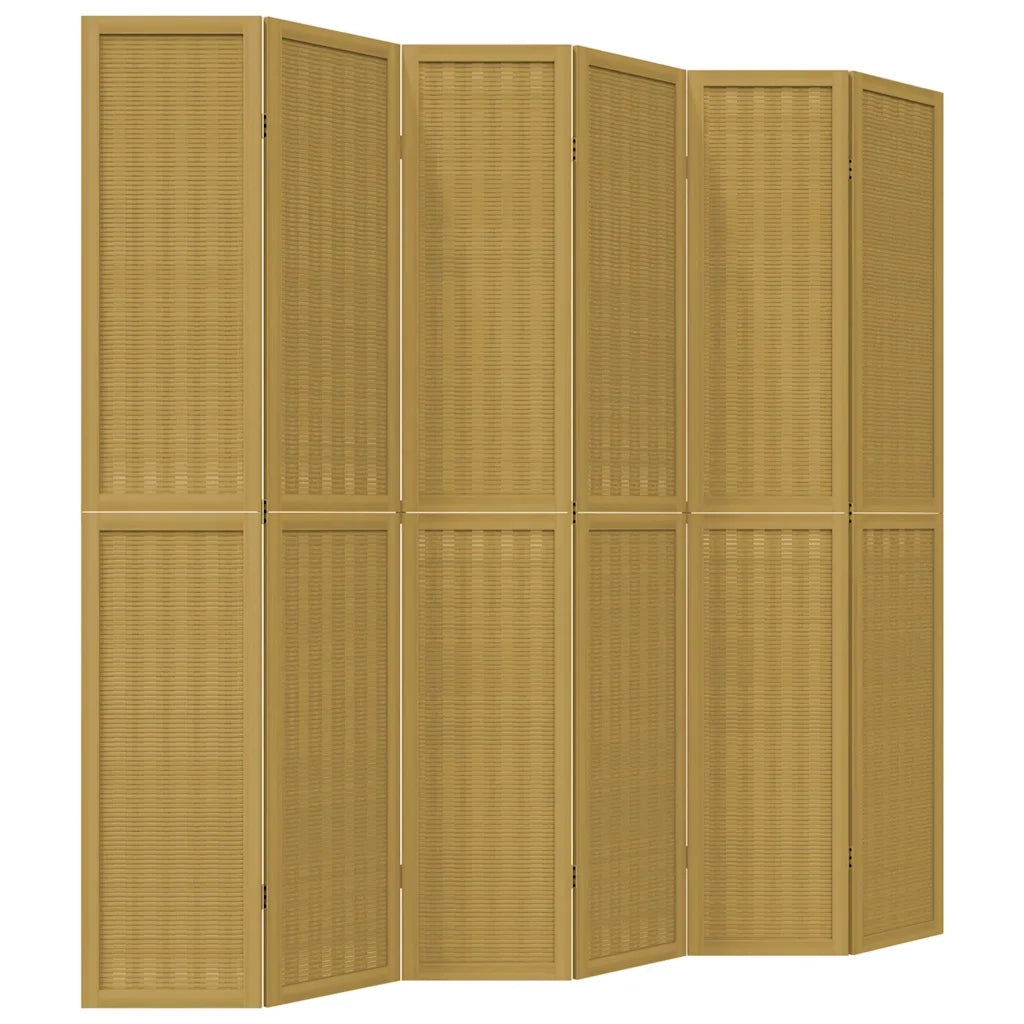 Divisorio Ambienti | Divider per stanze | Paravento 6 Pannelli Marrone Legno Massello Paulownia