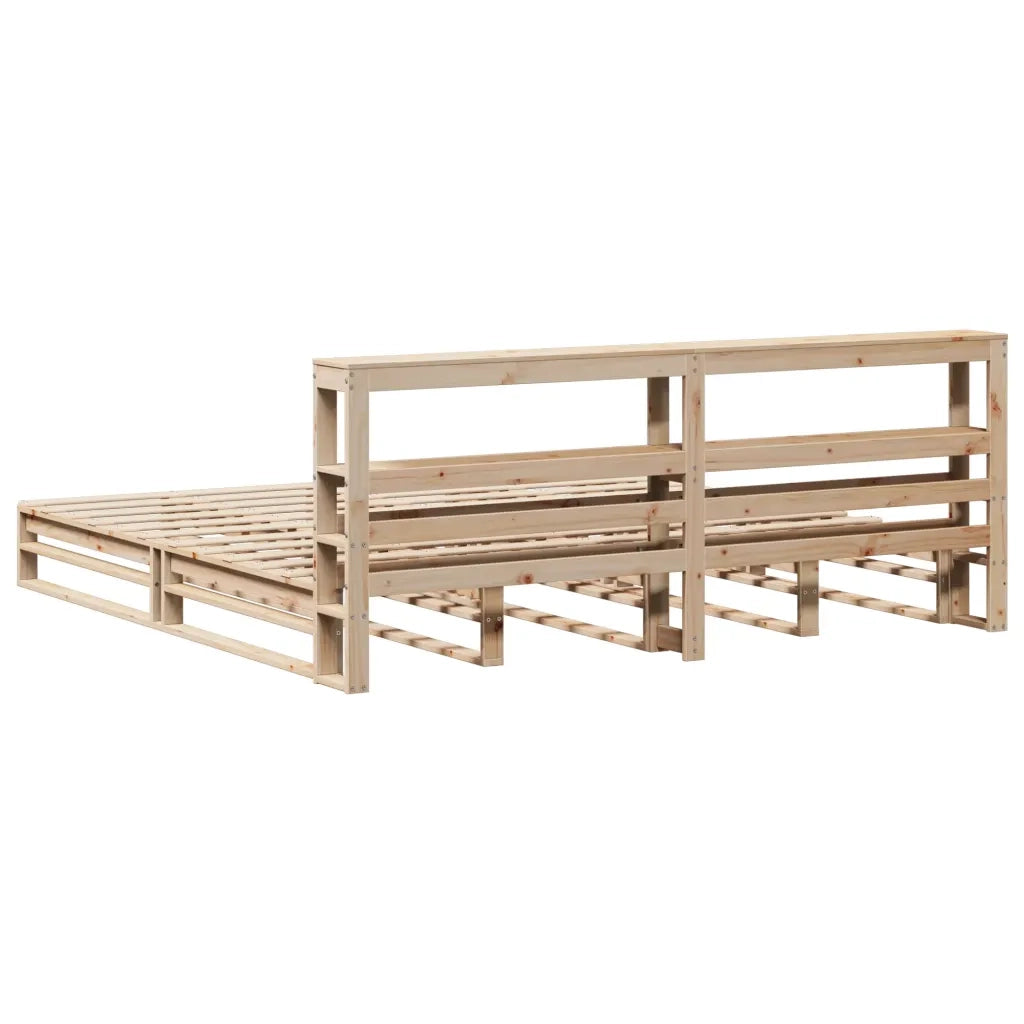Giroletto con Testiera 200x200 cm in Legno Massello di Pino