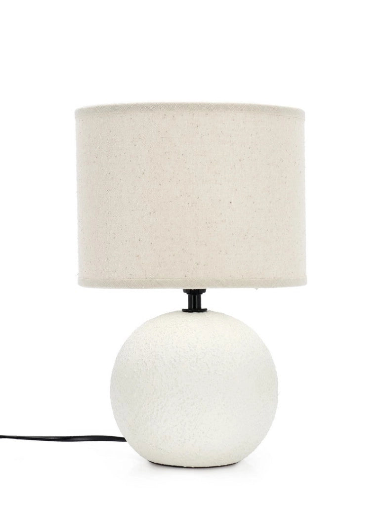 Lampada da Tavolo con Base in Ceramica e Paralume in Lino - MEI-HSUAN