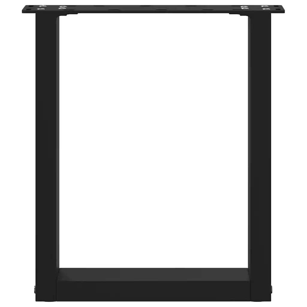 Gambe per Tavolino da Caff¨¨ a Forma di U 2 pz-Set di 2 Gamba per Tavolo Nere 28x(42-43) cm Acciaio 369310