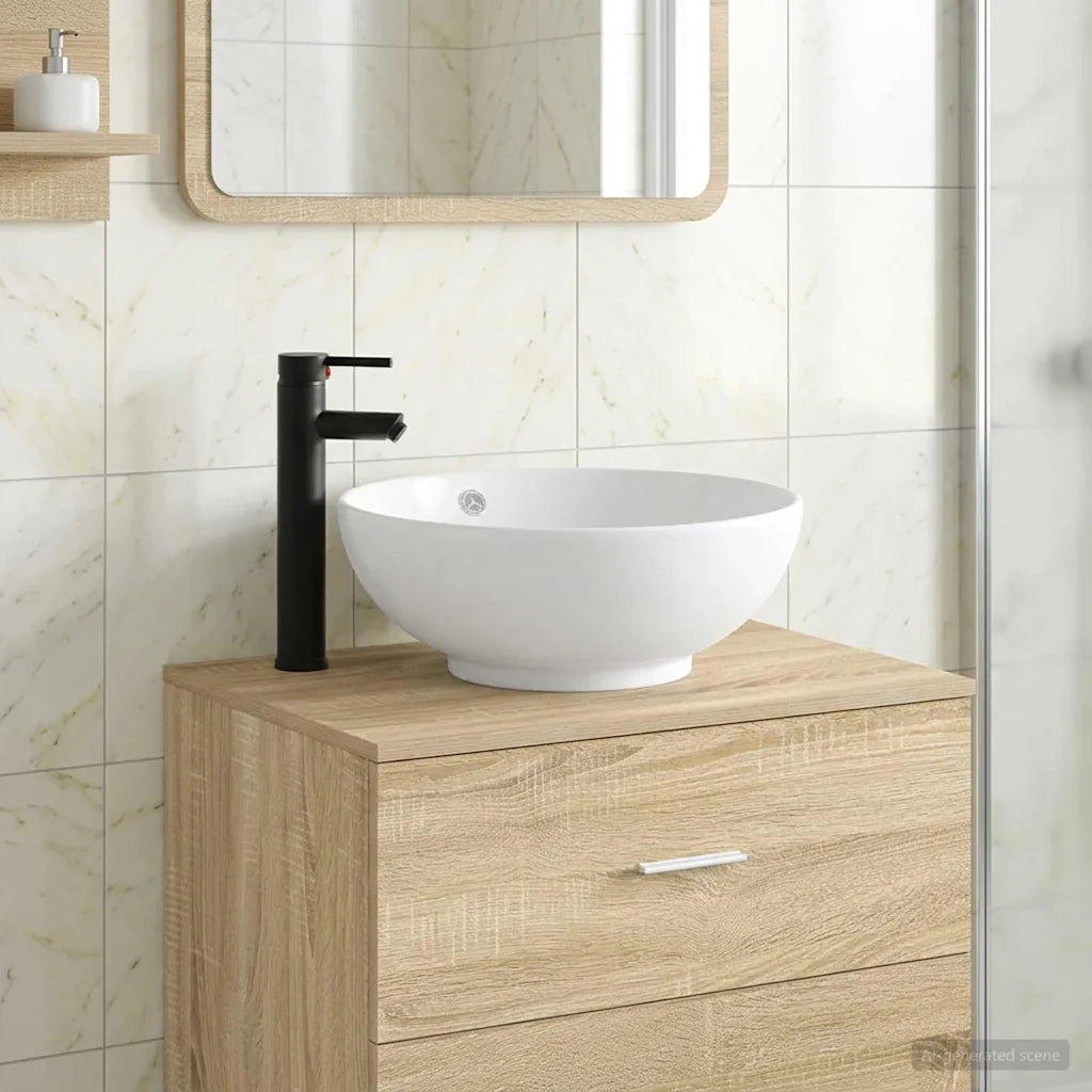Lavabo da bagno Nero Opaco 44 x 44 x 16 cm Metallo 890247
