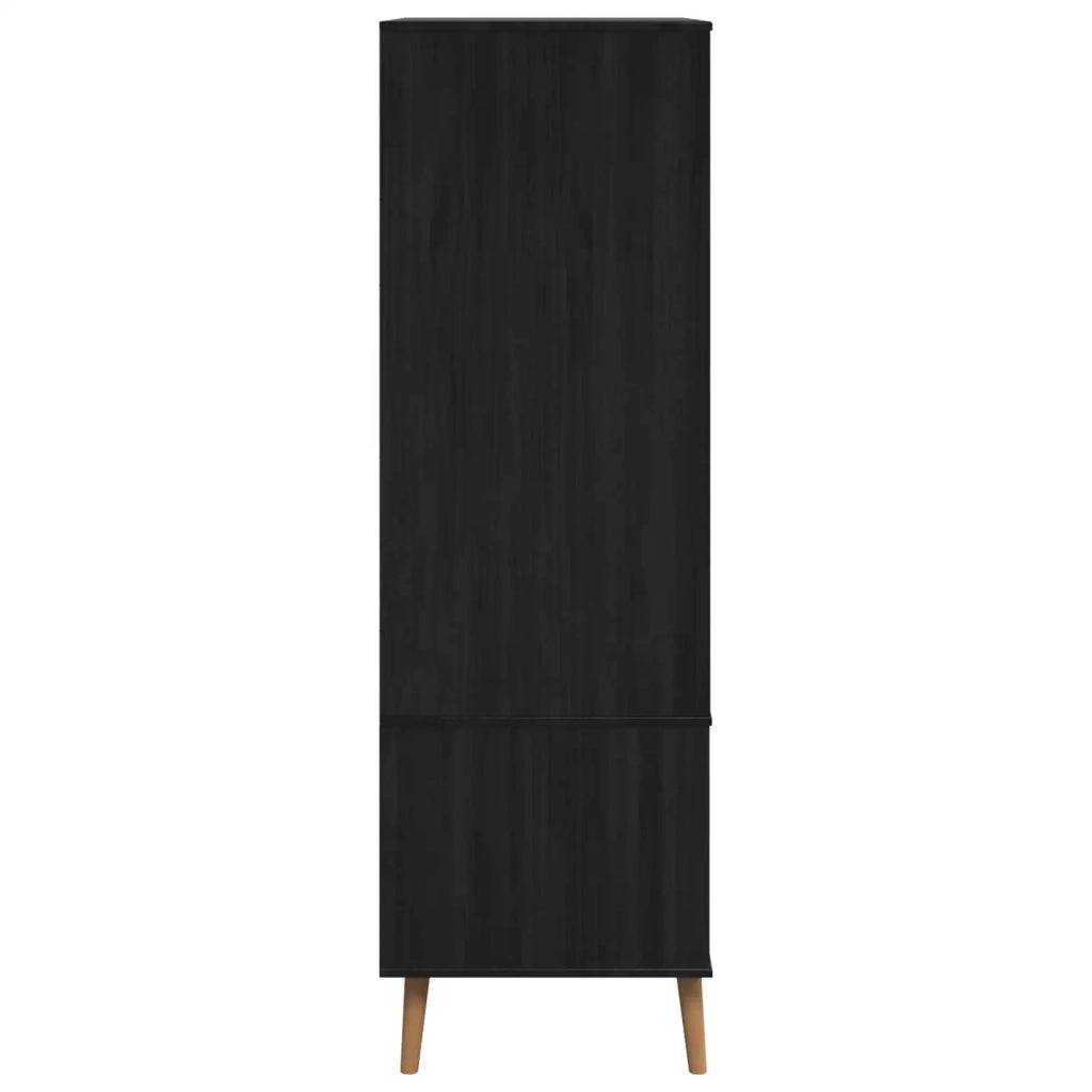 Guardaroba MOLDE Nero 90 x 55 x 175 cm Legno Massello di Pino 42020940