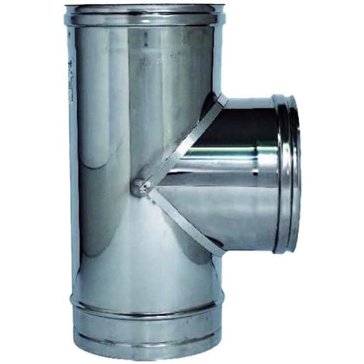 Raccordo a t inox aisi 316l per stufe + tappo cm. 8