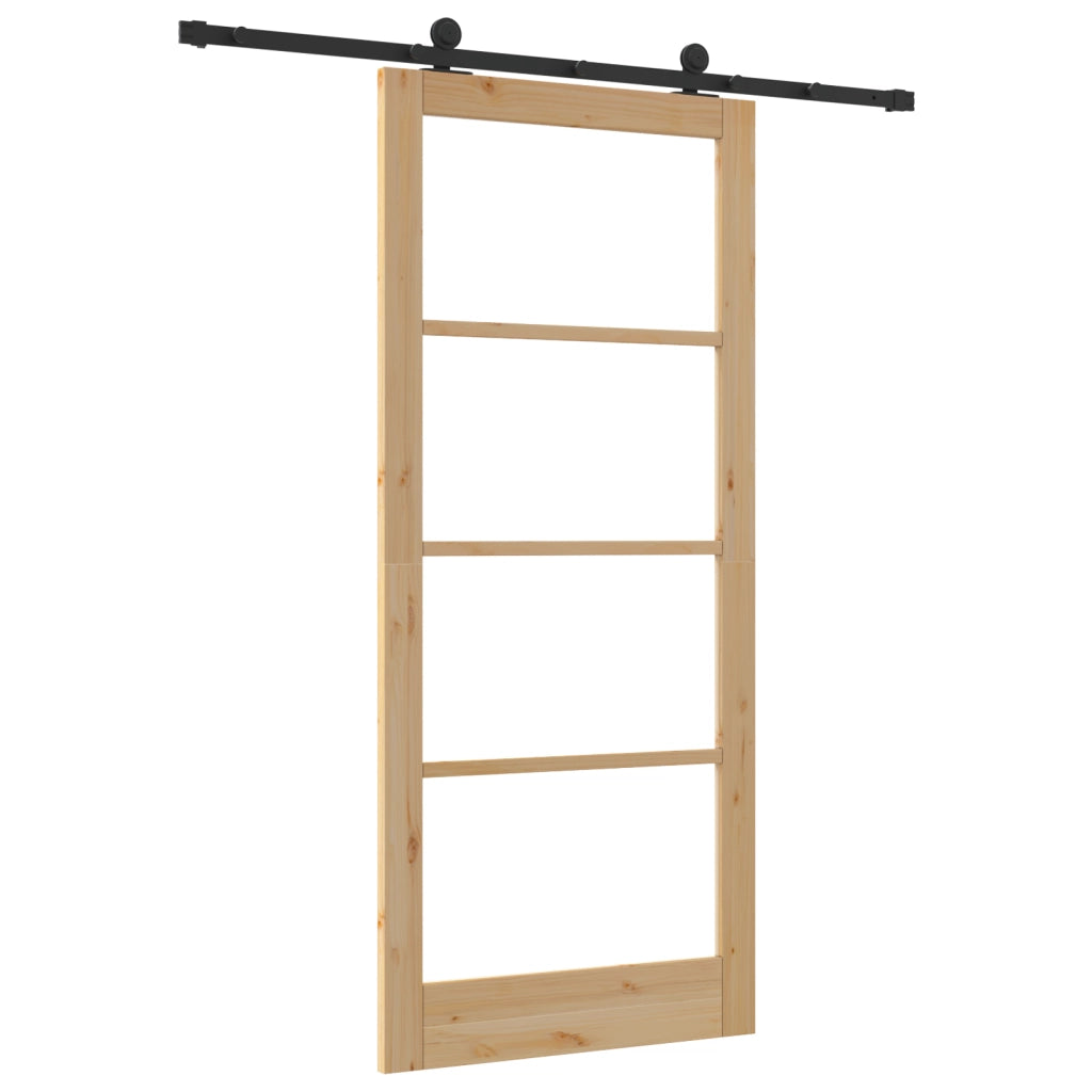 Porta Scorrevole  con Maniglie 'ORKDAL'Legno Massello & Vetro