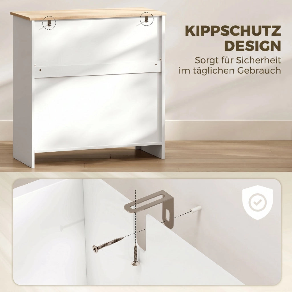 Credenza con cassetti e ante ¨C zephmum ¨C bianco 78.5x35x80 cm