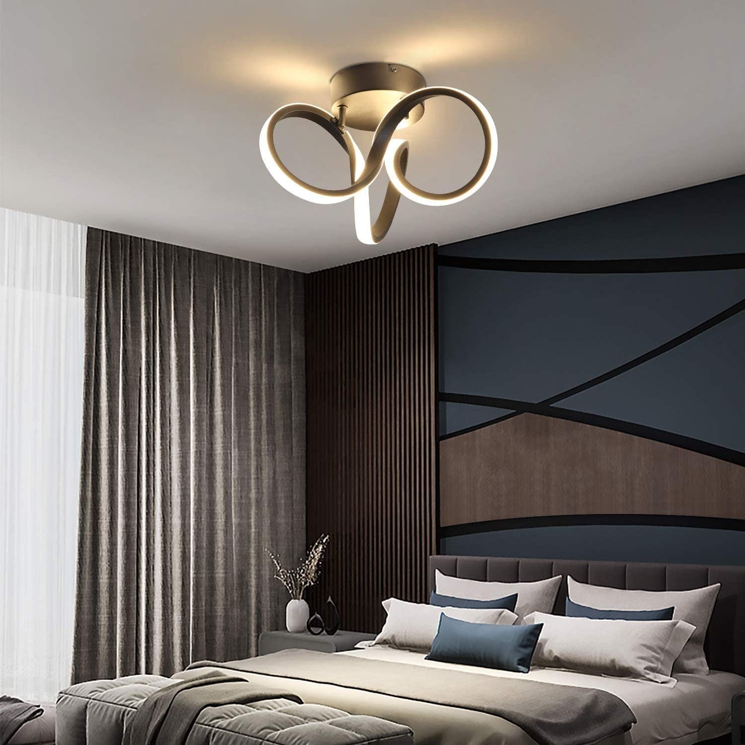 ZMH Lampada da soffitto plafoniera LED moderna 31cm alluminio per interni soggiorno camera letto