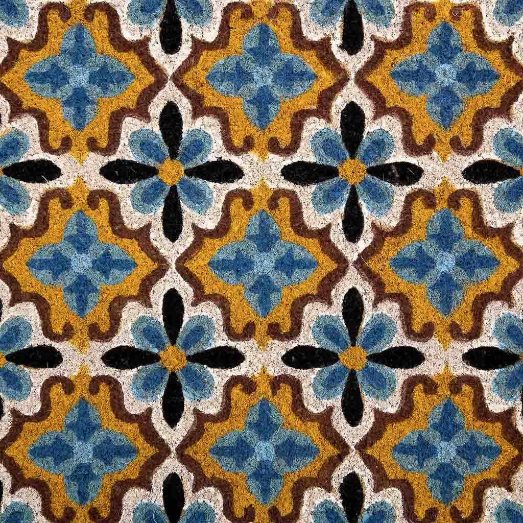 Zerbino in PVC stampato blu 45x75