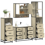 Set Mobili da Bagno 4 pz Rovere Sonoma in Legno Multistrato 3301291