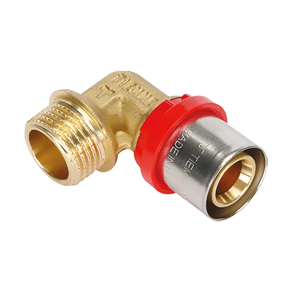 RACCORDO A PRESSARE CURVO '1654CT' 20 x 1/2 - maschio- 10 pezzi  - TIEMME