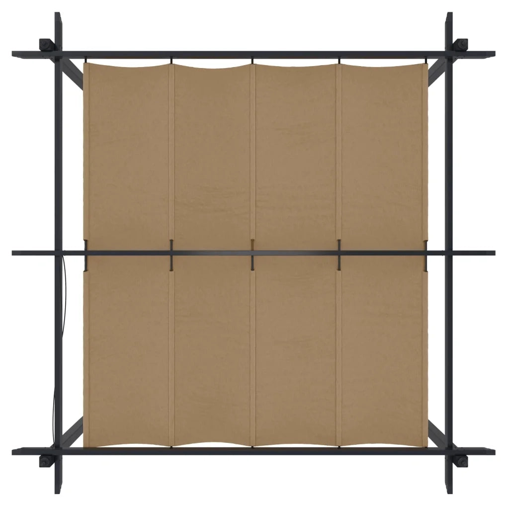 Pergola da Giardino con Tetto Retrattile 3x3 m Tortora