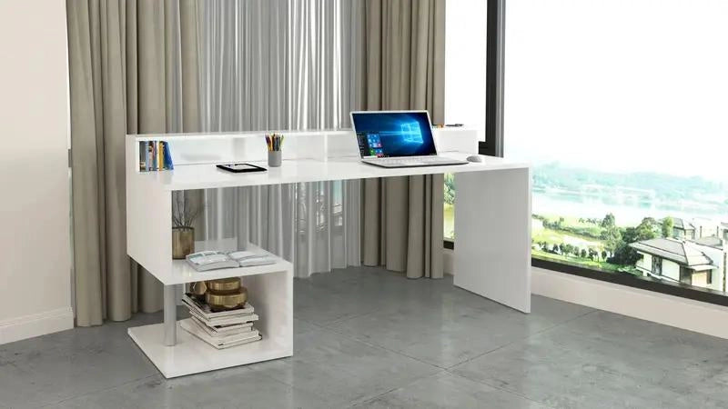 Scrivania Esse 180 con sopralzo: stile e funzionalità in un unico design innovativo