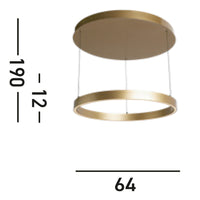 Lampadario Moderno Layla Acciaio Oro Alluminio Led 40,88W 2700-3000-4000K