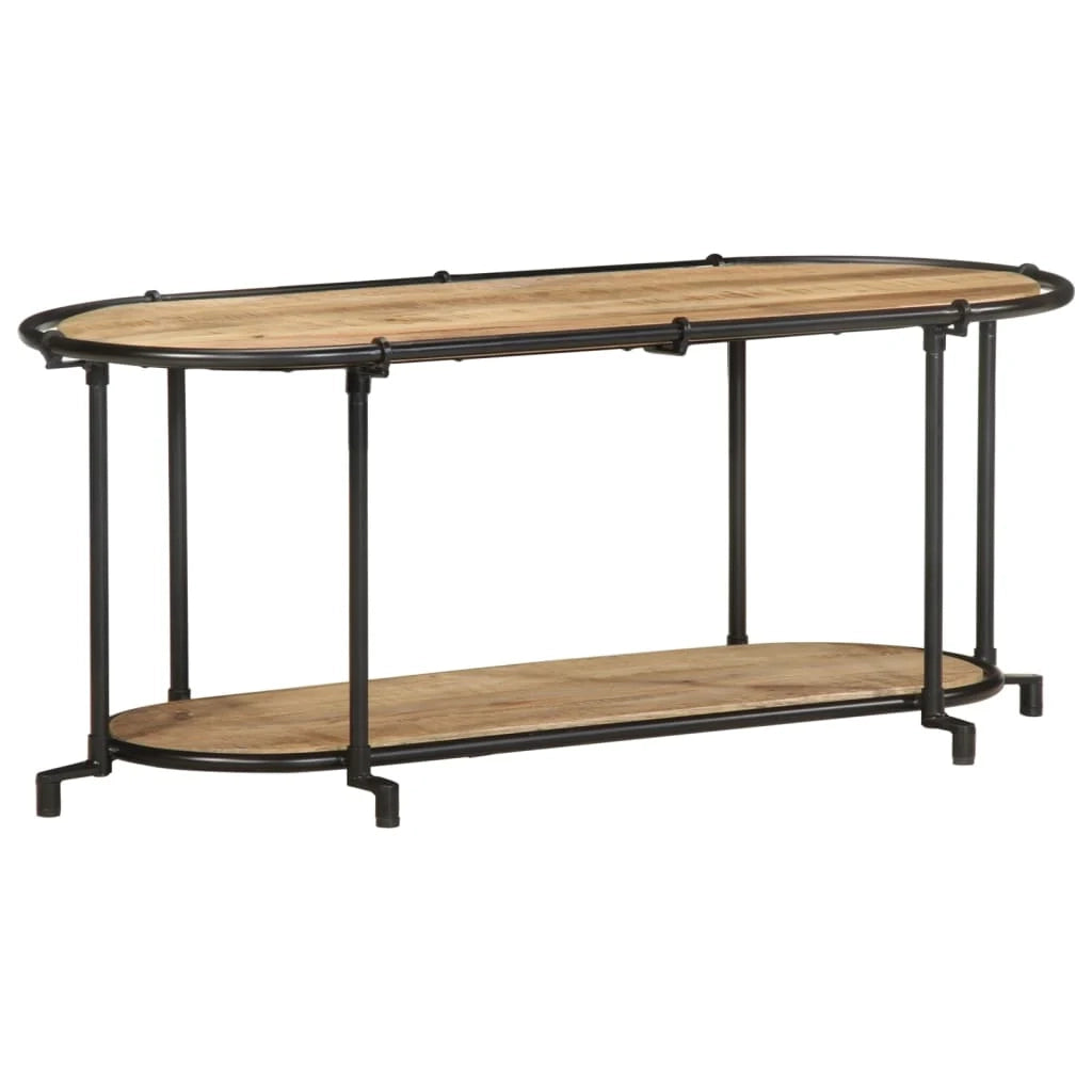 Mobile porta TV con ampio spazio di stoccaggio industriale 100 x 42 x 40 cm in legno massello grezzo 02_0057612