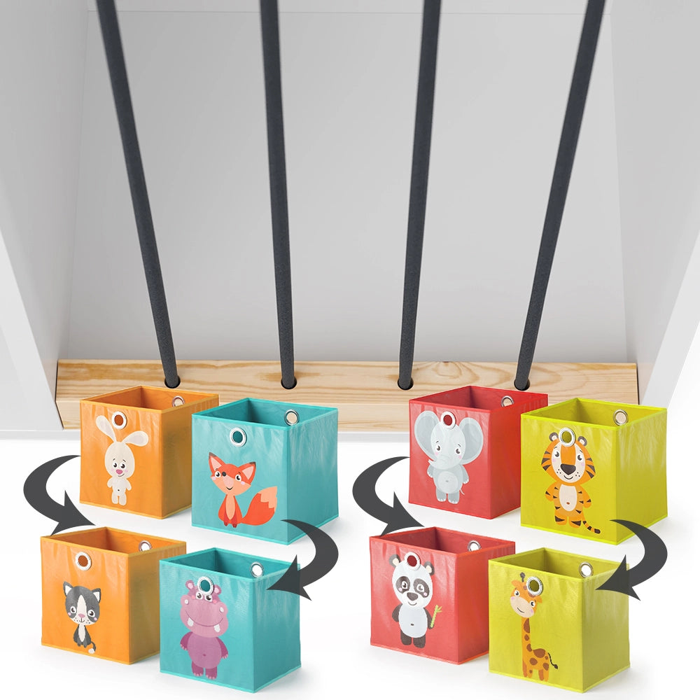 Vicco Libreria bambini Bianco 72 x 143 cm con 4 scatole pieghevoli opt.1