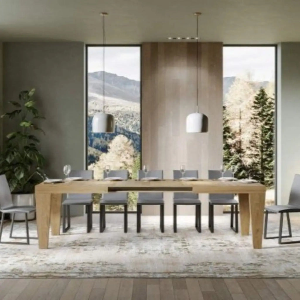 Tavolo allungabile 200/304x90 cm Spimbo colore quercia natura