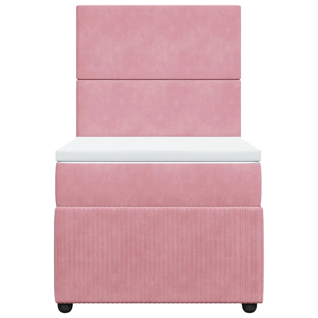 Giroletto a Molle con Materasso Rosa 90x200 cm in Velluto