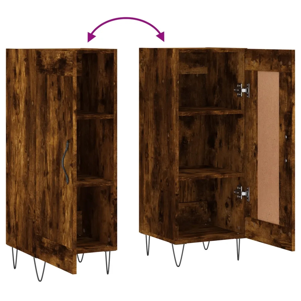 Credenza | Madia | Buffet da pranzo | Armadio da pranzo Rovere Fumo 34,5x34x90 cm in Legno Multistrato