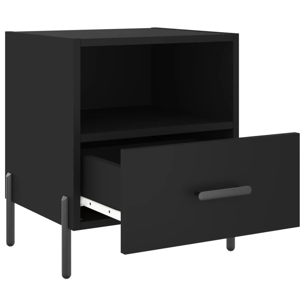 Comodini 2 pz-Set di 2 Tavolino da notte Neri 40x35x47,5 cm in Legno Multistrato 395863
