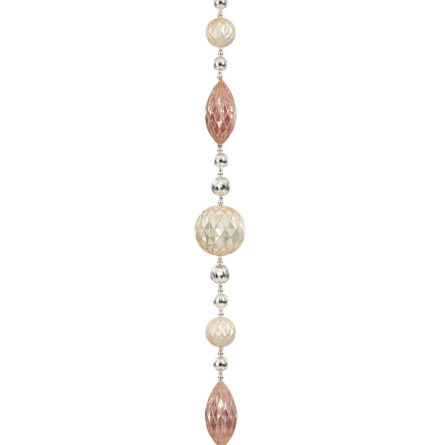 GHIRLANDA PALLINE ROSA E  AVORIO 270CM EDELMAN