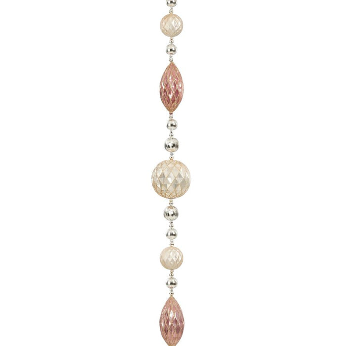 GHIRLANDA PALLINE ROSA E  AVORIO 270CM EDELMAN