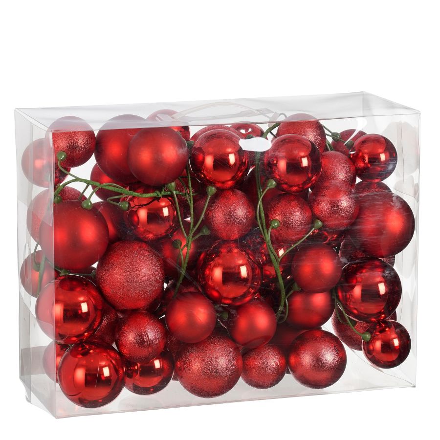 GHIRLANDA PALLINE ROSSE 180CM EDELMAN