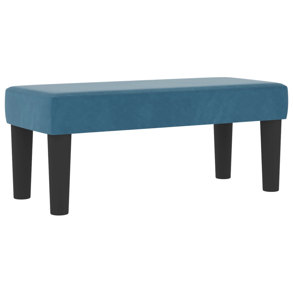 Letto a molle con materasso e panchina blu scuro 90x190 cm velluto