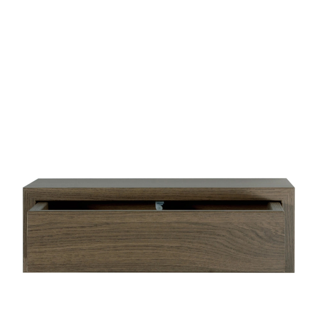 Mensola da Muro con Cassetto Modello LEGOLO MAXI, Comodino Sospeso, Mensola da Parete, 45x14.3 p23.7 cm. Finitura  ROV. TABACCO - MADE IN ITALY