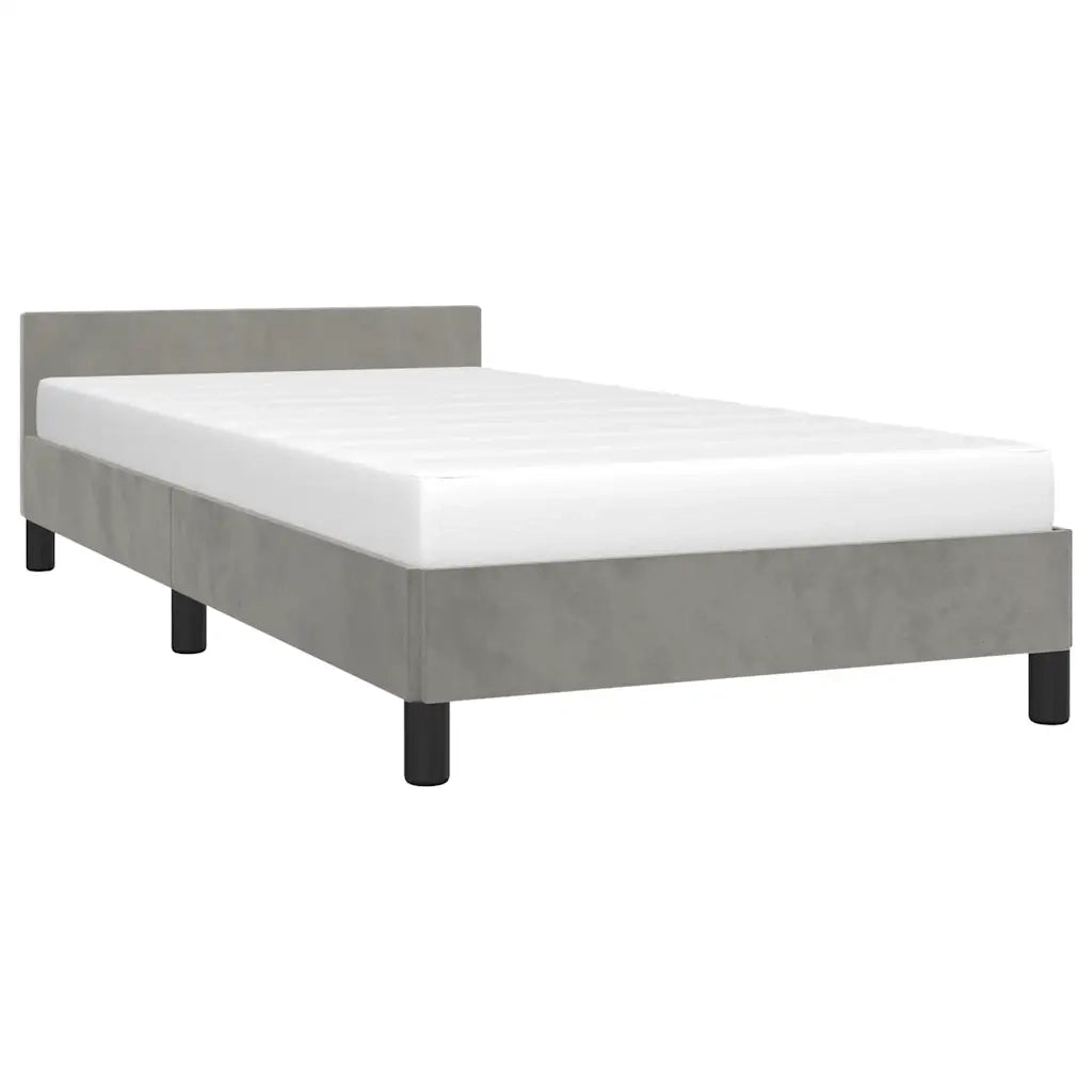 Giroletto senza Materasso Grigio Chiaro 90x200 cm Velluto 347549