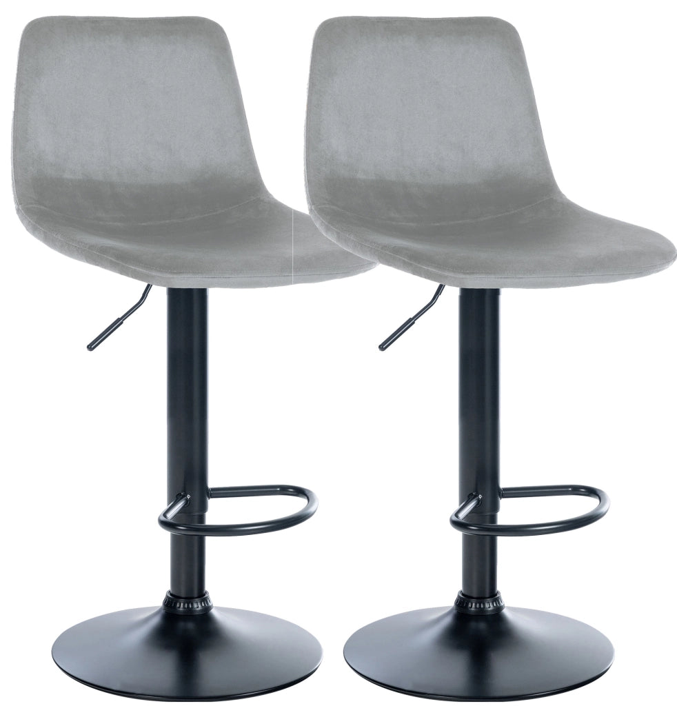 Set di 2 sgabelli da bar Divo velluto nero 3