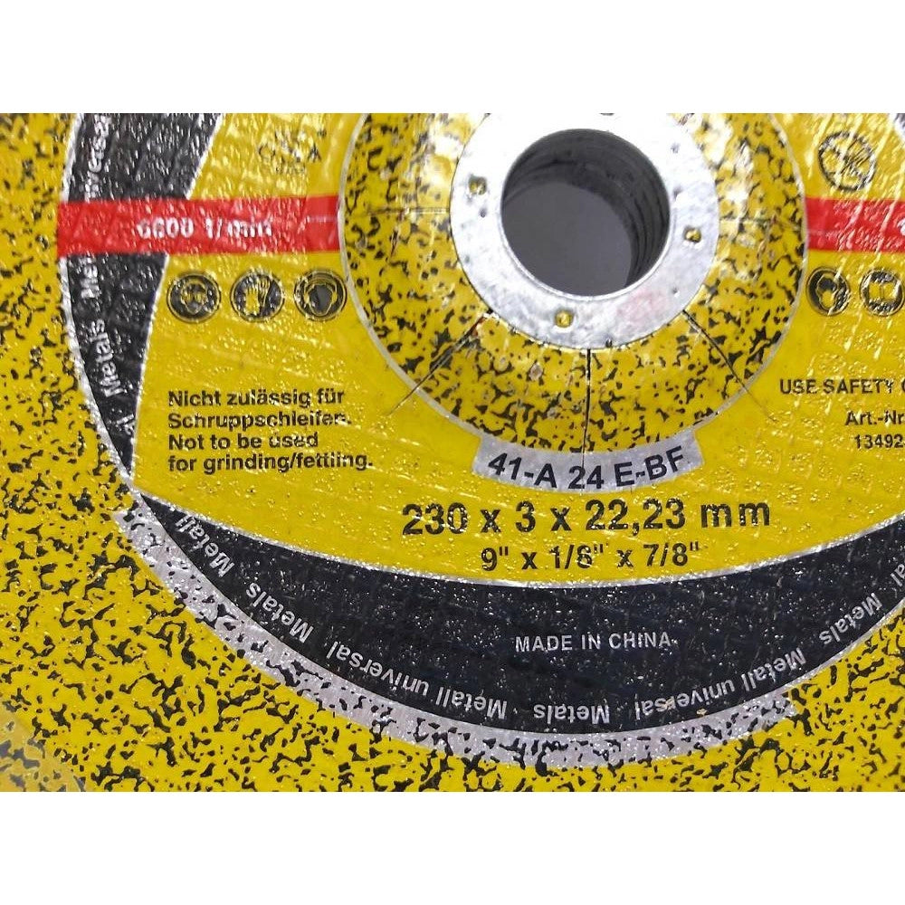Trade Shop - Set 5 Pezzi Disco Per Metallo Sbavatura D.230 X 3 Mm Foro 22,23mm Smerigliatrice -