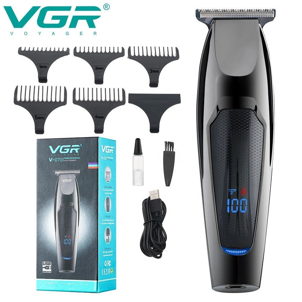 Tagliacapelli Tagliabarba Professionale Ricaricabile Usb Trimmer Display V-070