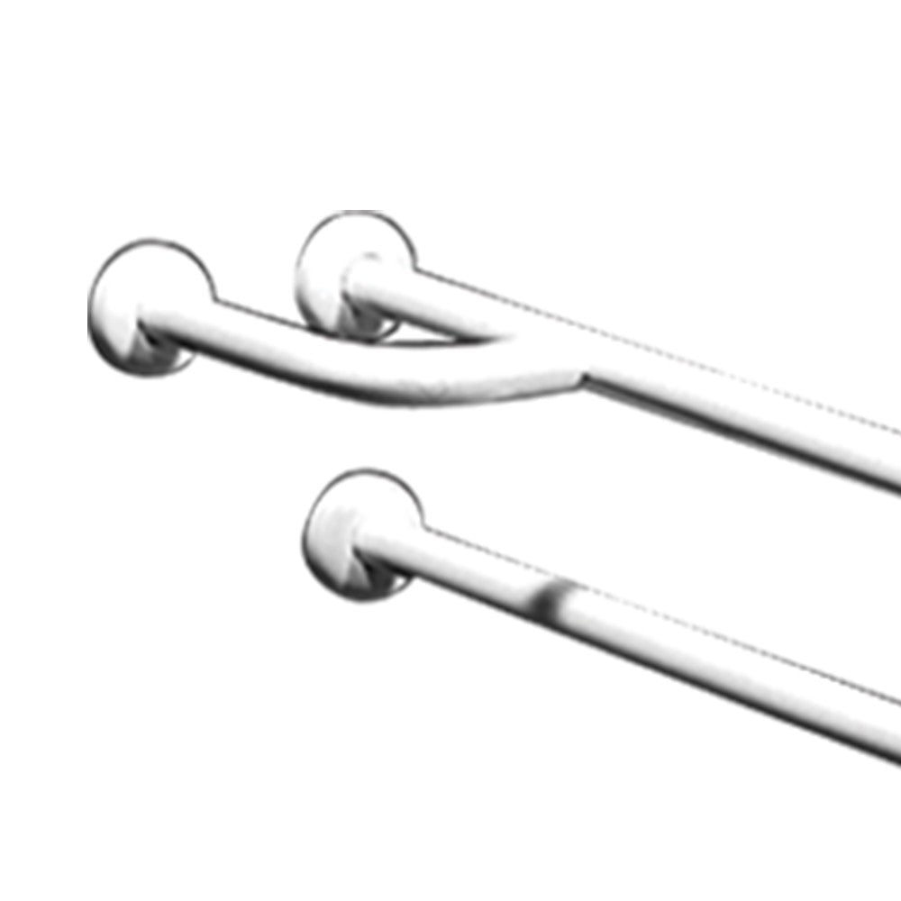 Barra maniglione fissa con piede cm80 inox bianco