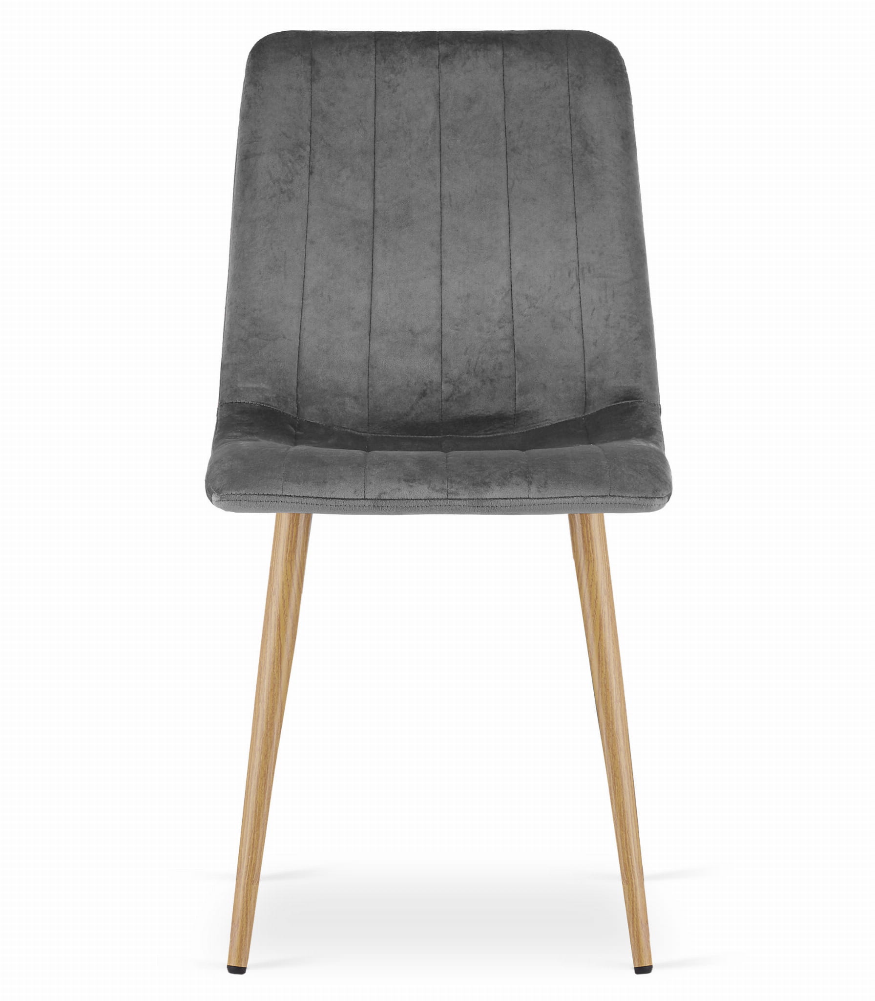 Sedia VALORA JEWA - Moderna in velluto grigio scuro con gambe in legno x 2