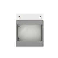 Mobile da bagno con lavabo e mobiletto sottolavabosospeso e con spazio contenitore, 46x26x56 cm, Grigio e Bianco