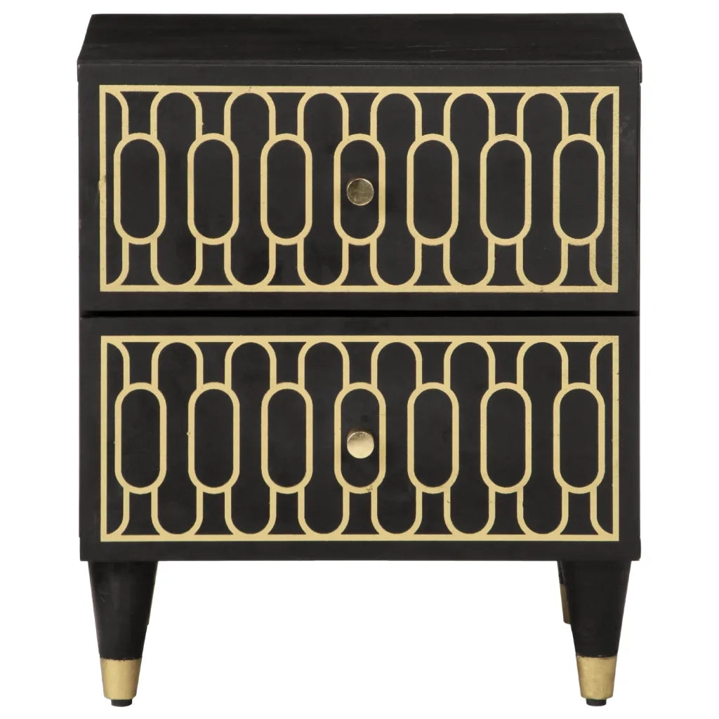 Comodini 2pz 40x33x46 cm in Legno Massello di Mango