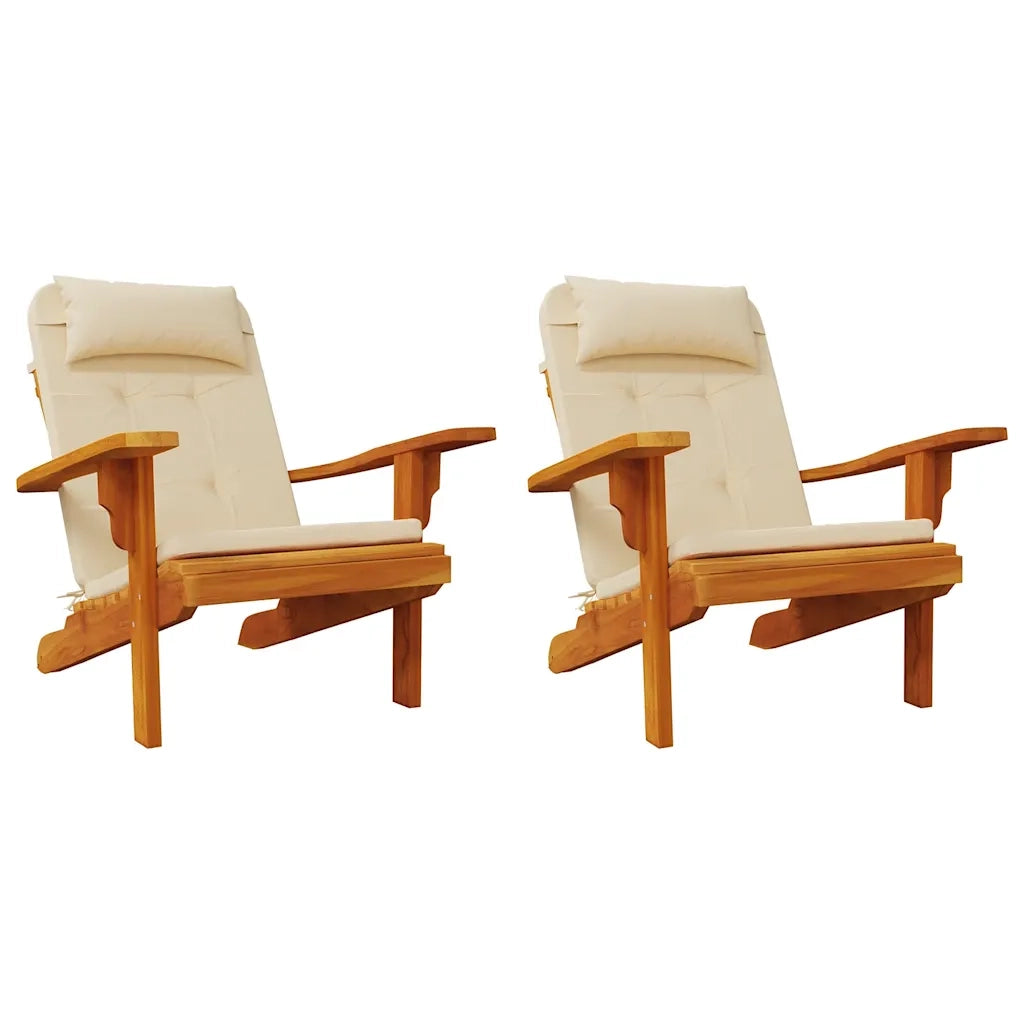Cuscini per Sedia Adirondack 2 pz Beige in Tessuto Oxford 361833