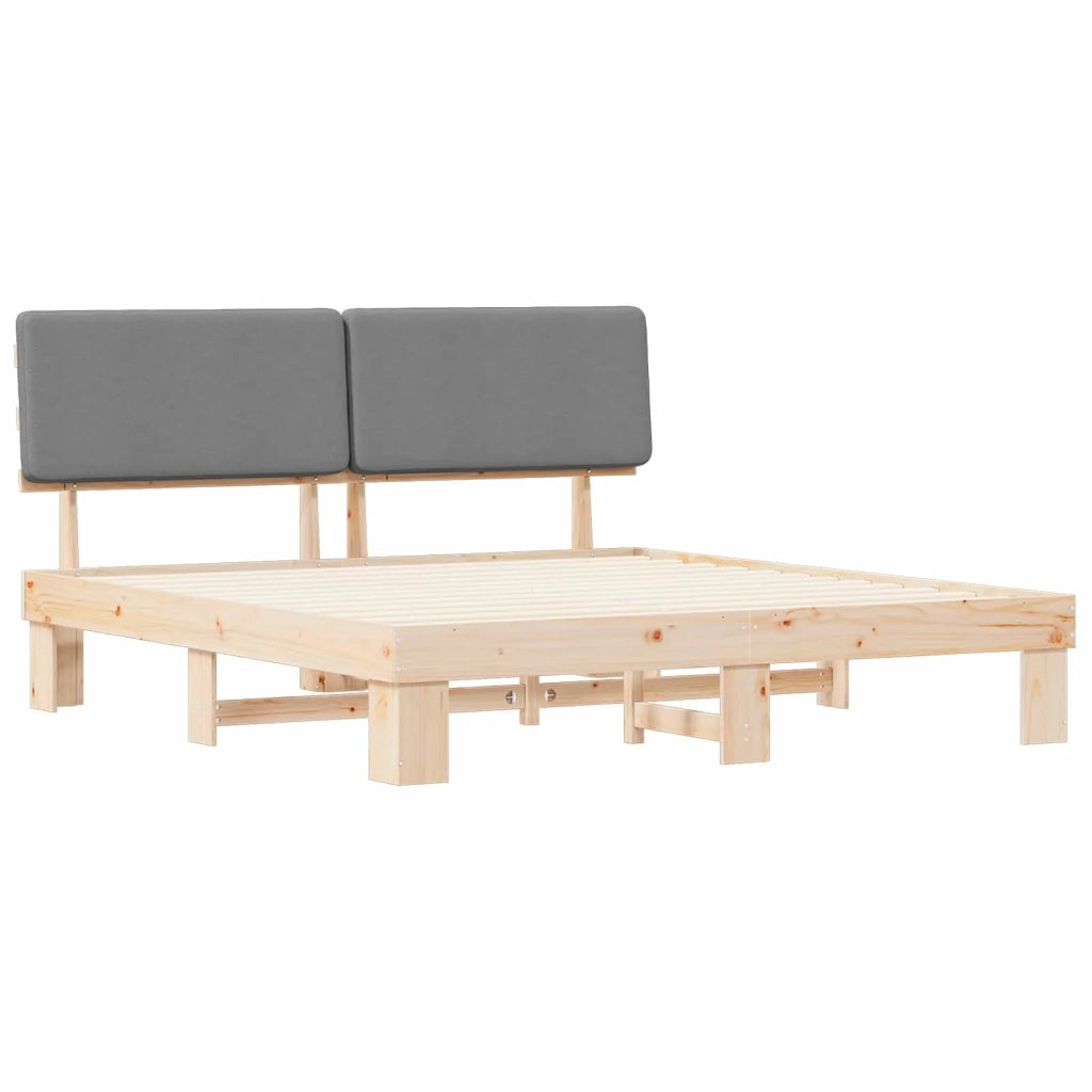 Letto con Testiera Rivestita Grigio chiaro 180 x 200 cm 3398079