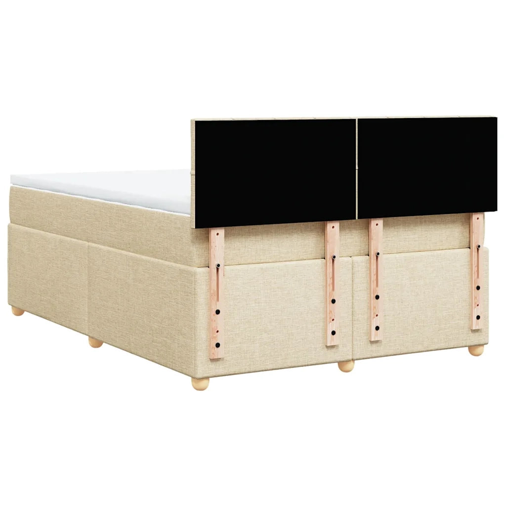 Giroletto a Molle con Materasso Crema 140x19 cm in Tessuto 3288980