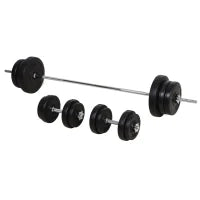 Set Bilanciere e Dischi 65kg con 2 Manubri Pesi, Bilanciere Palestra Manubri con 14 Dischi in Acciaio e Plastica